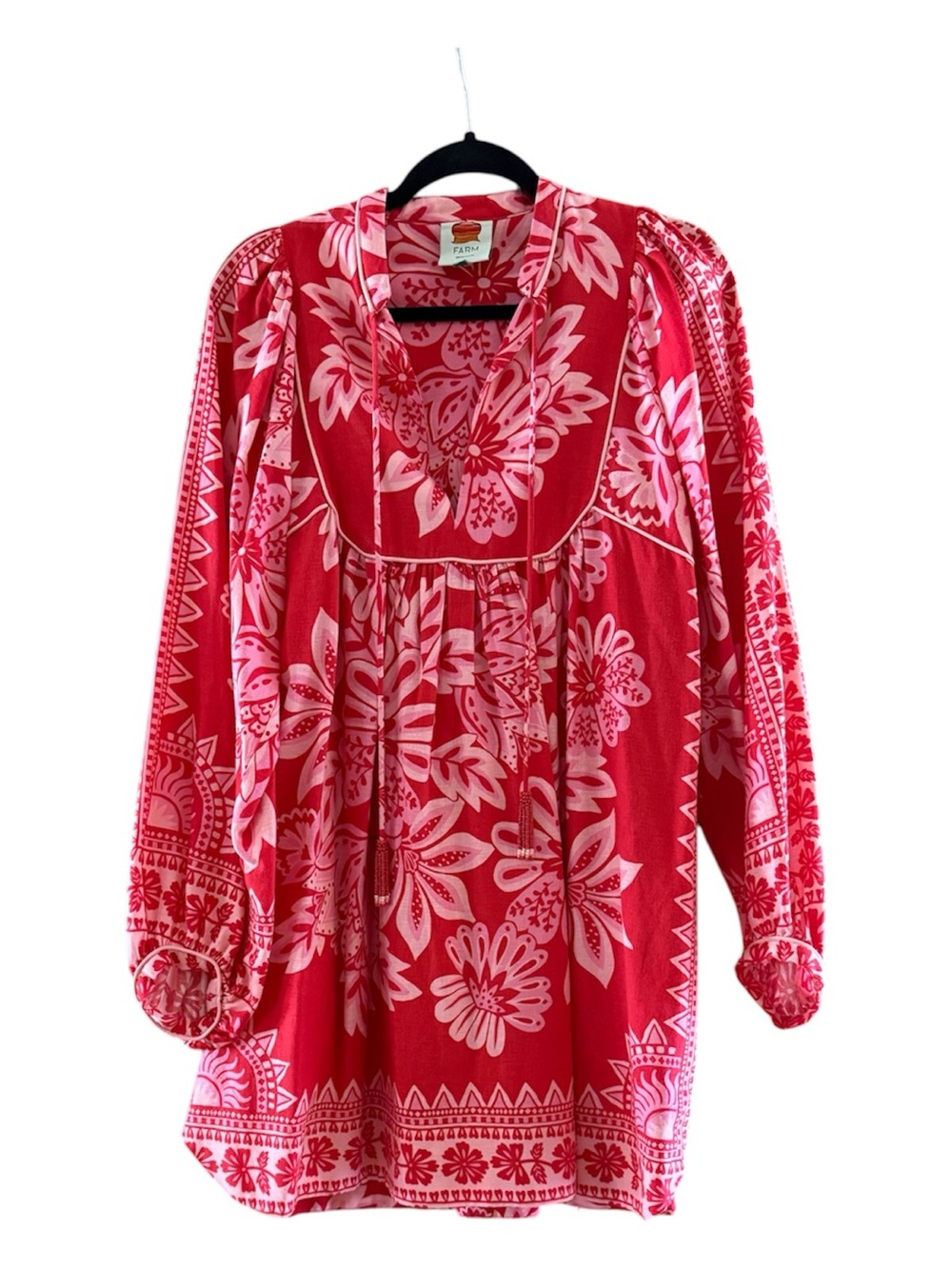 FARM rio Red & Pink Floral Boho dress